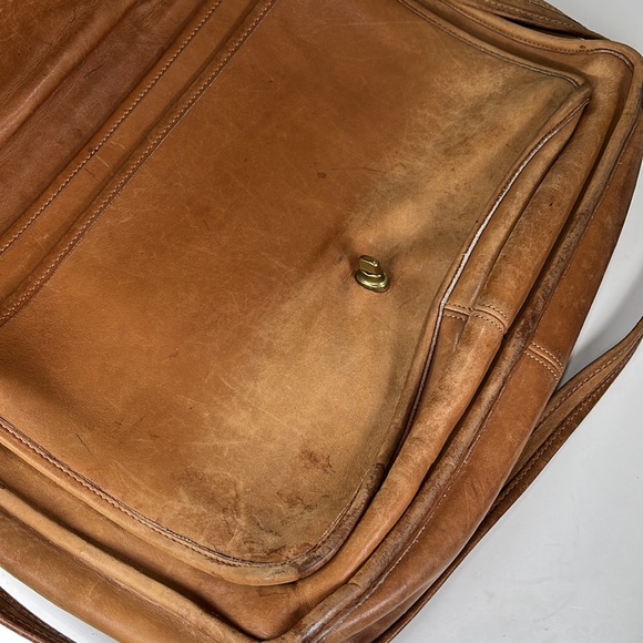 Coach Vintage Brown Leather Briefcase Bag - Made in USA - Heavily Distressed - Picture 15 of 16